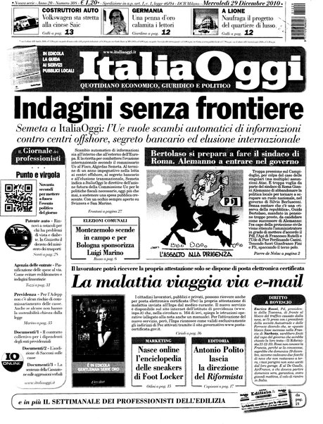 Italia oggi : quotidiano di economia finanza e politica